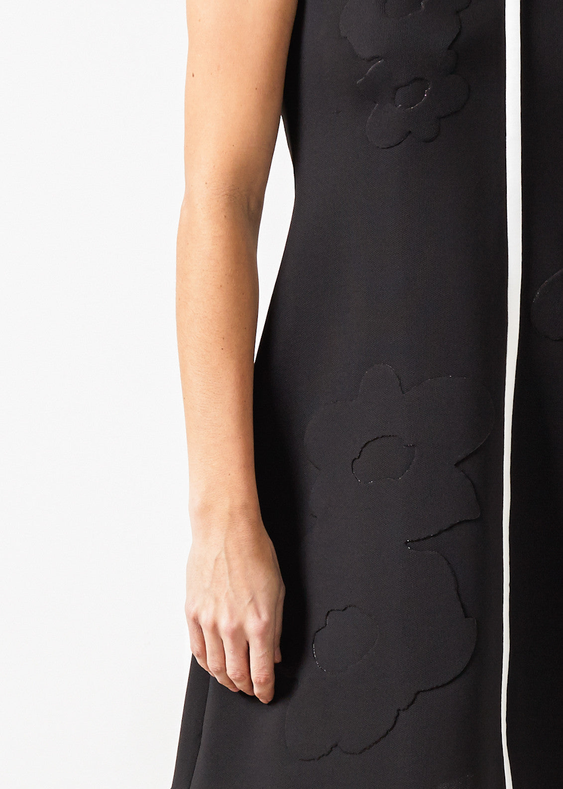 Robe fleurie en néoprène noire