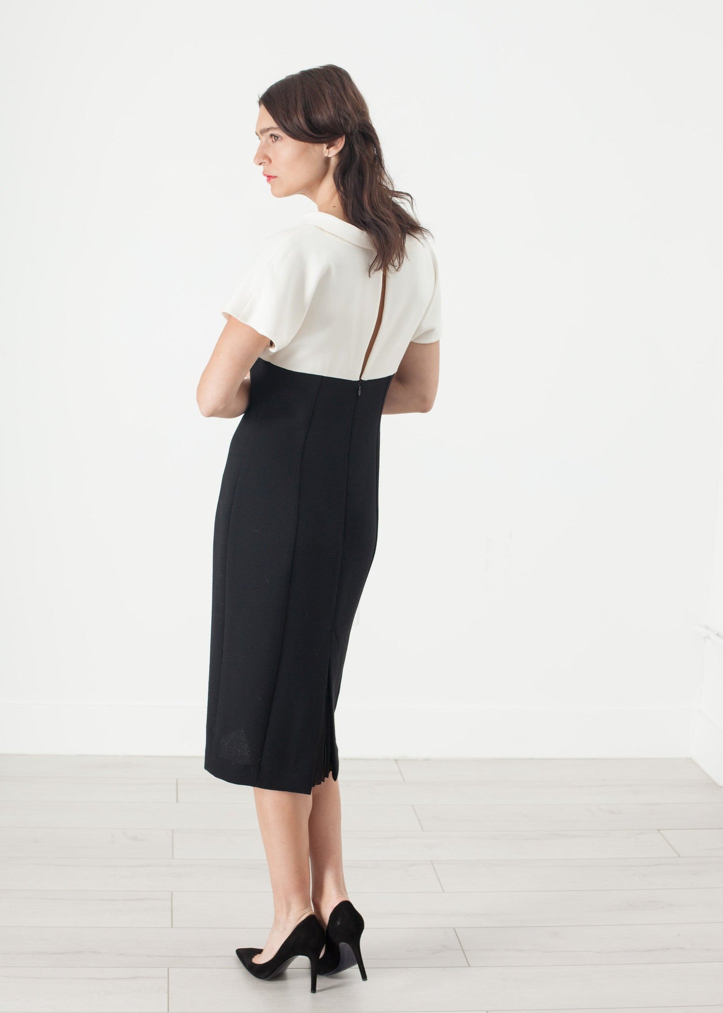 Robe à perles crème/noir