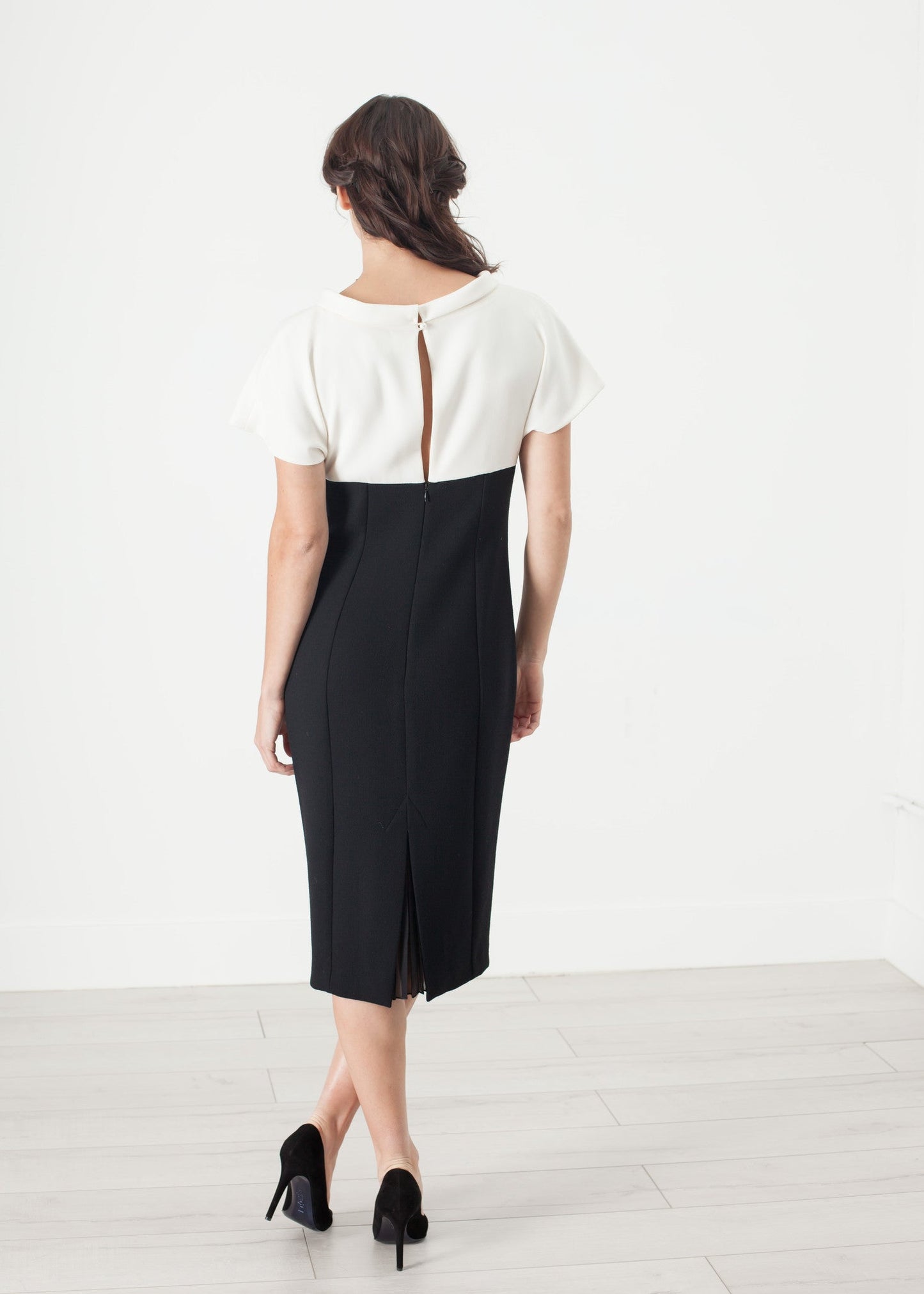 Robe à perles crème/noir