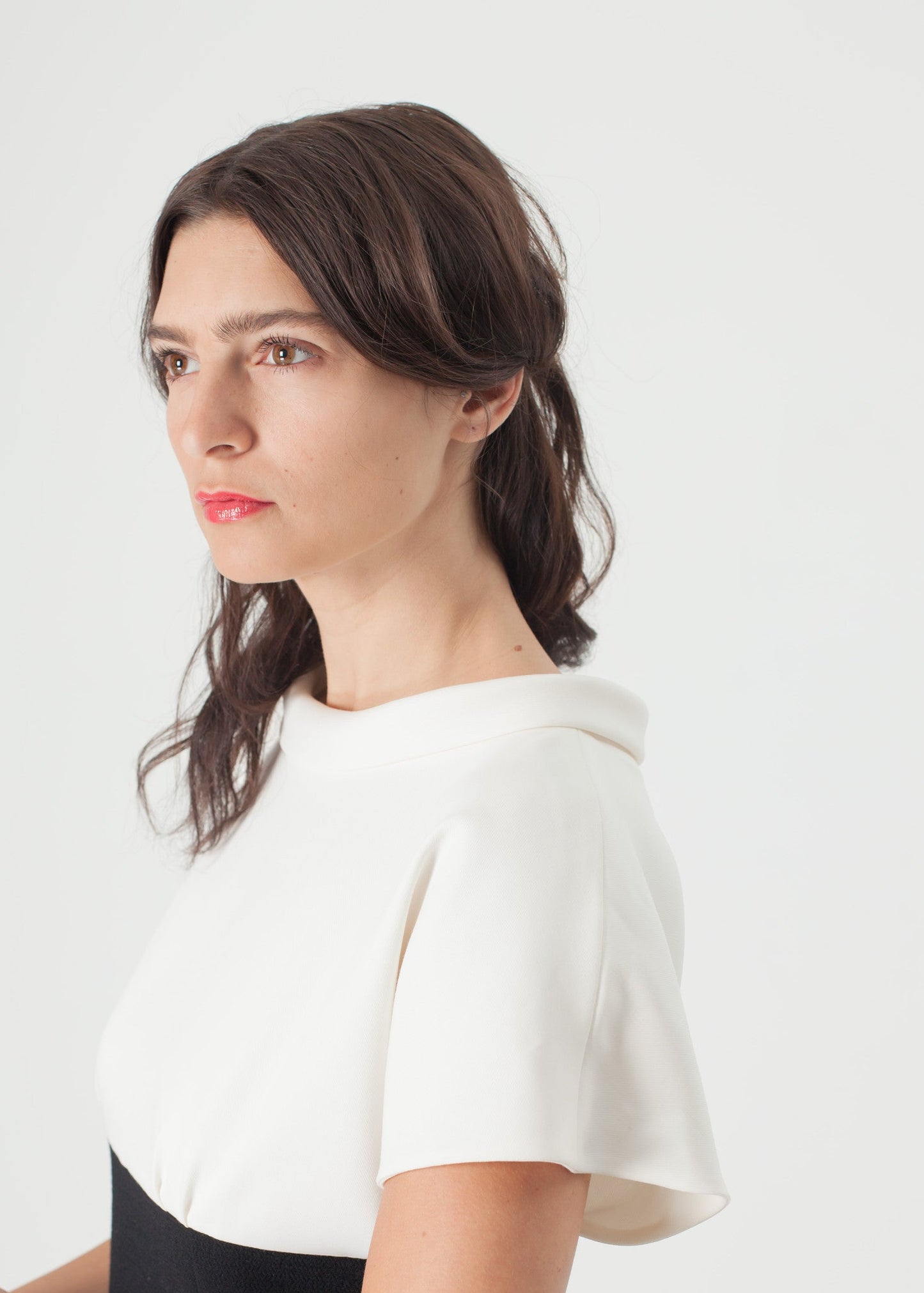 Robe à perles crème/noir