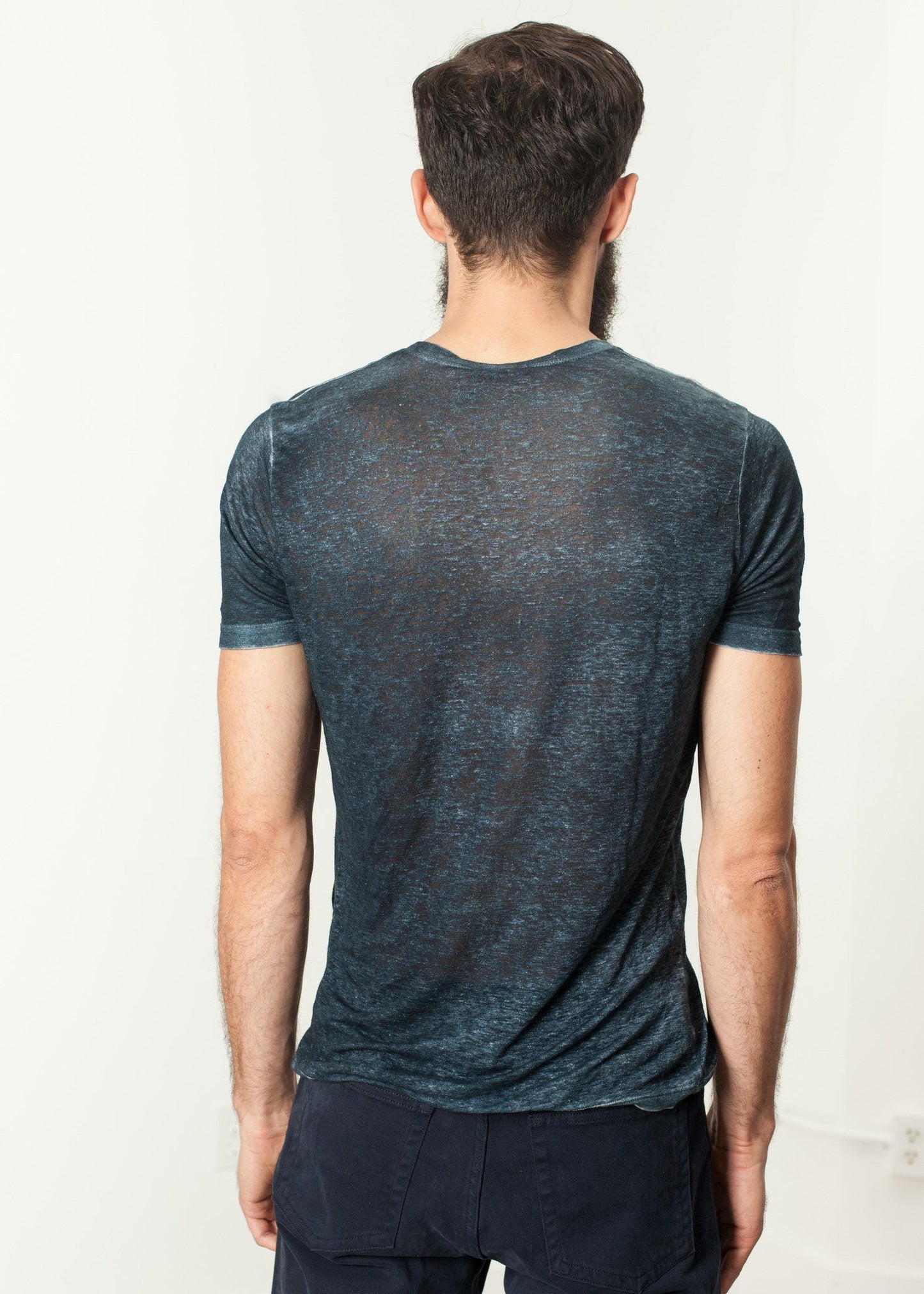 T-shirt mélangé bleu marine/noir