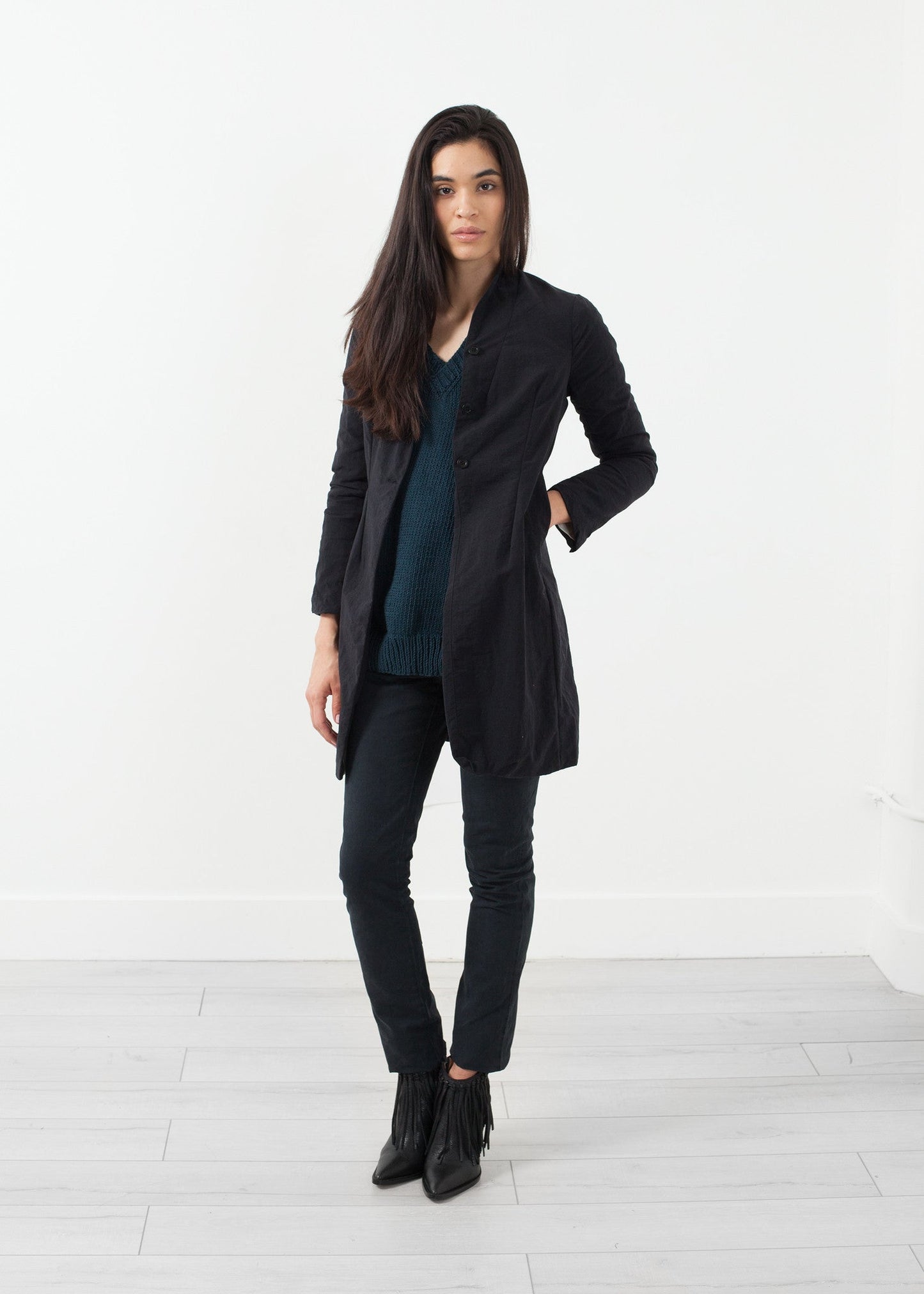 Veste longue en nylon