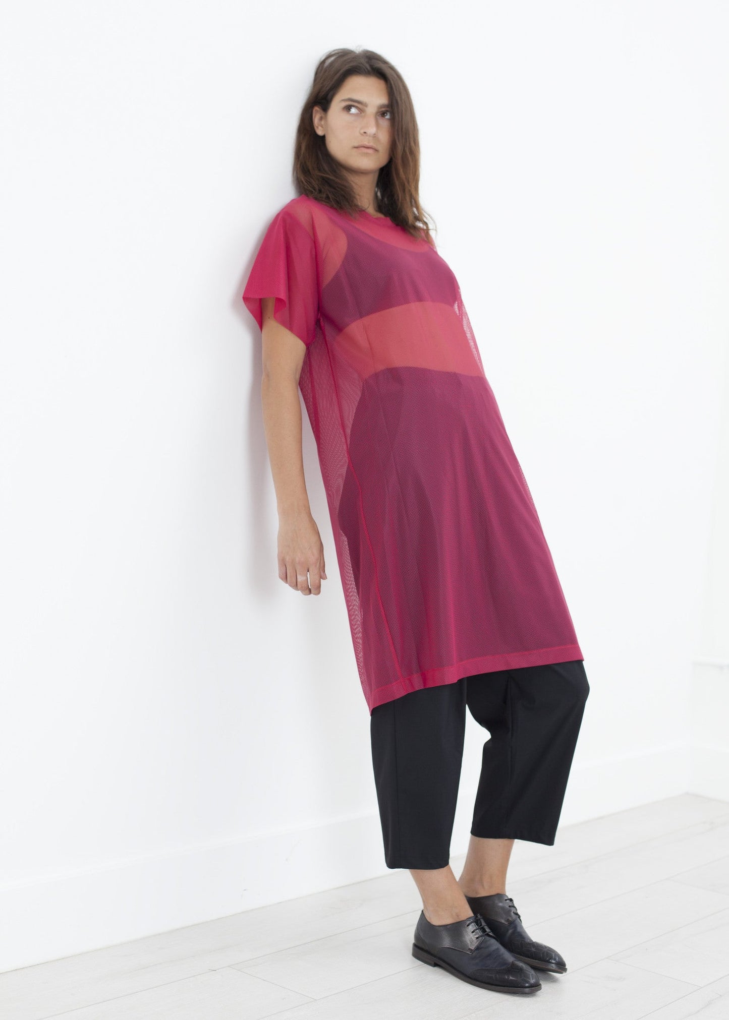 Robe en maille rose