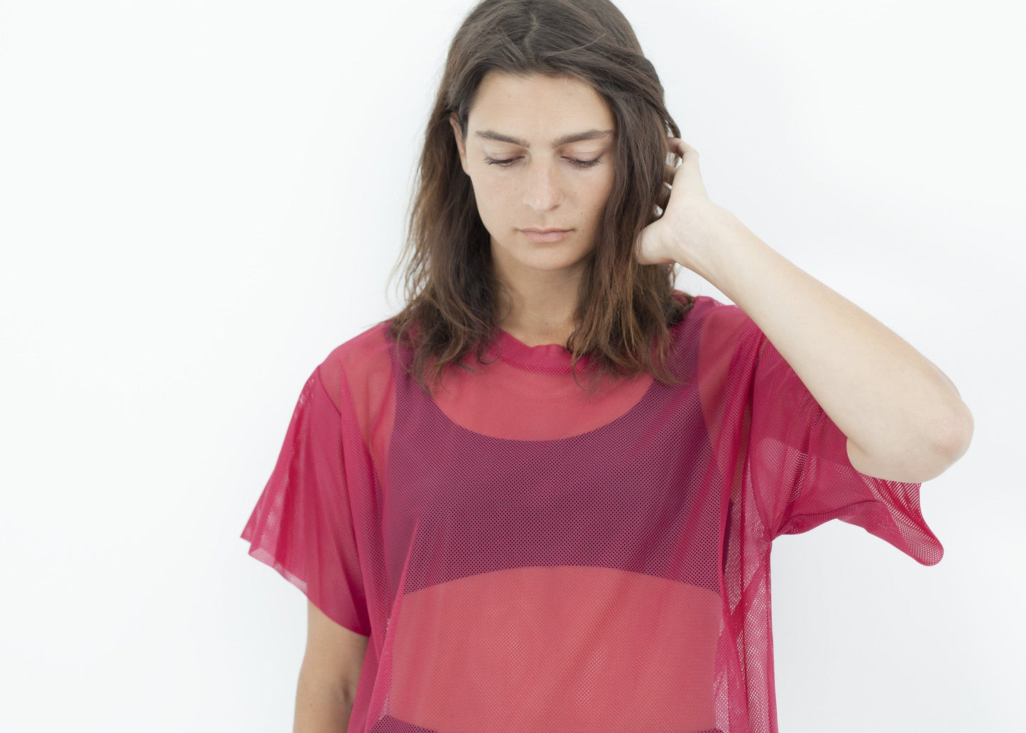 Robe en maille rose