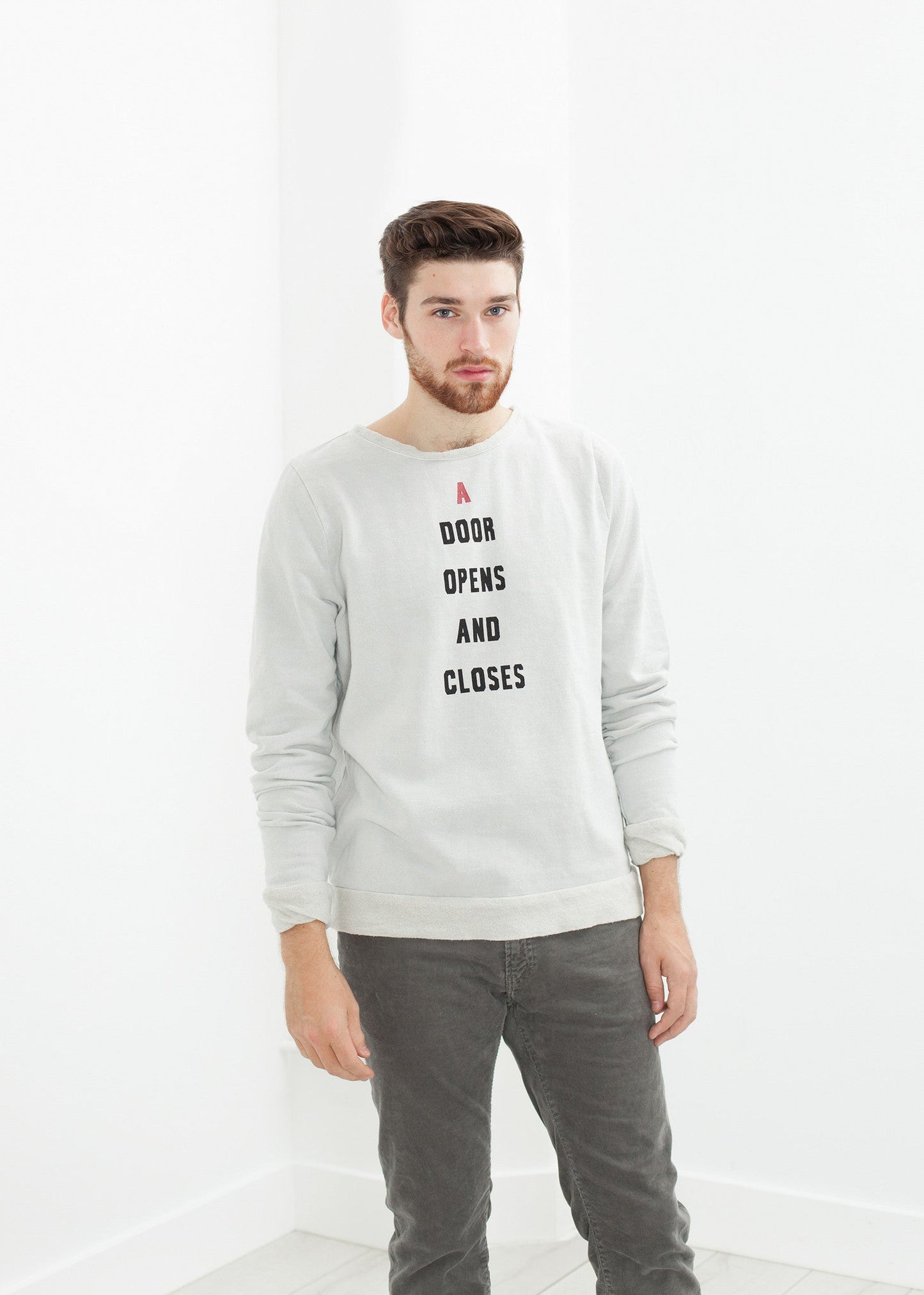 Sweat-shirt vintage gris clair