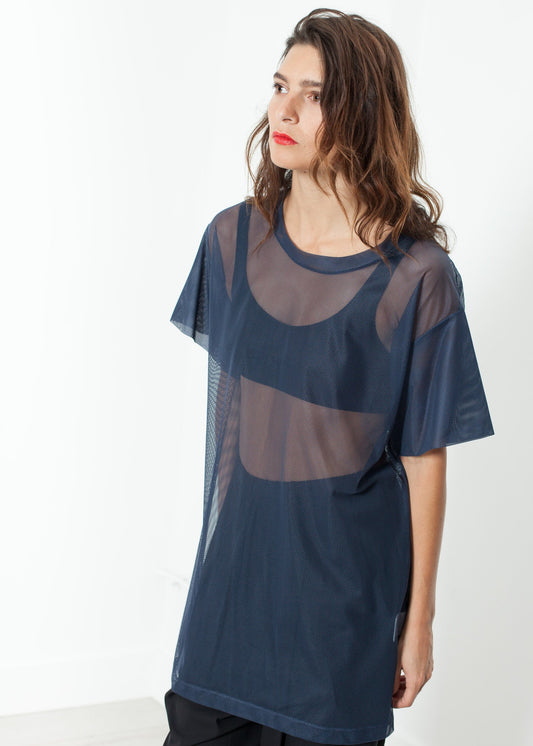 Robe en maille bleu marine