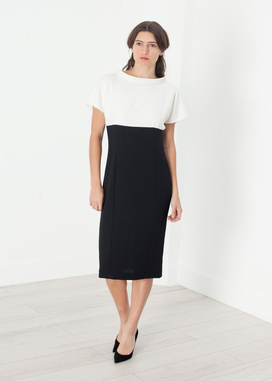 Robe à perles crème/noir
