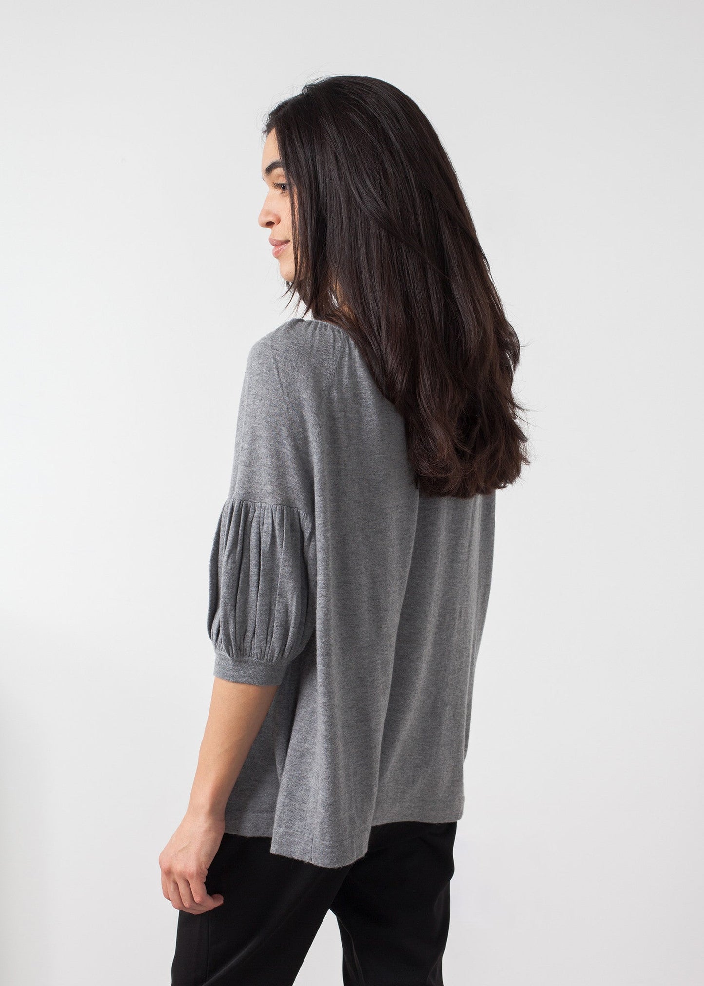 Tricot à manches bouffantes en cachemire