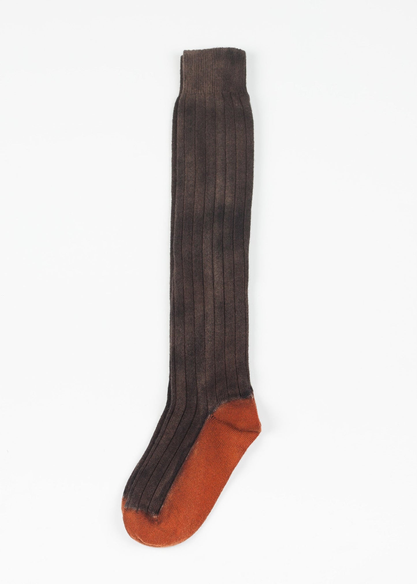 Chaussette en tricot de cachemire couleur bronze